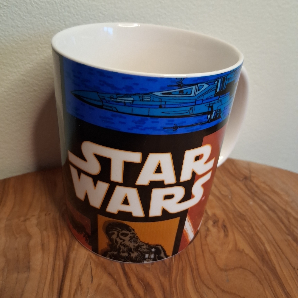 Zak Designs Star Wars Comic Art Coffee Mug Chewbacca X-Wing Ceramic 2015 12209-4